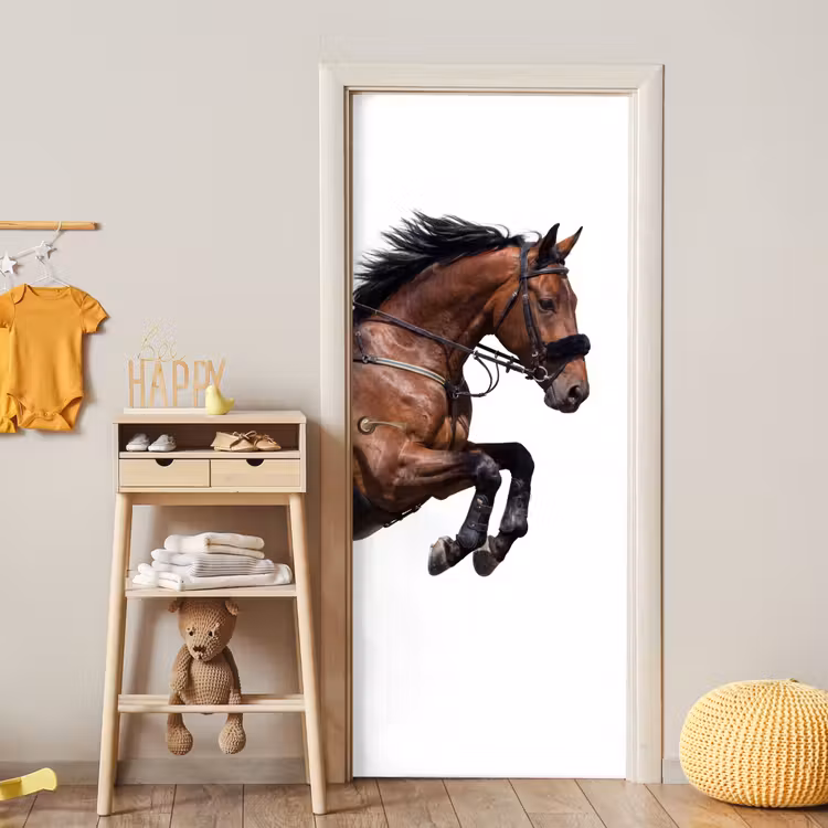 Paard - Springen - Modern deurposter klein -sfeer4