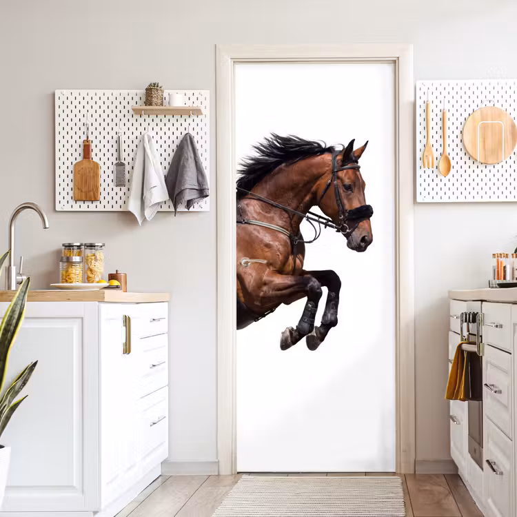 Paard - Springen - Modern deurposter klein -sfeer5