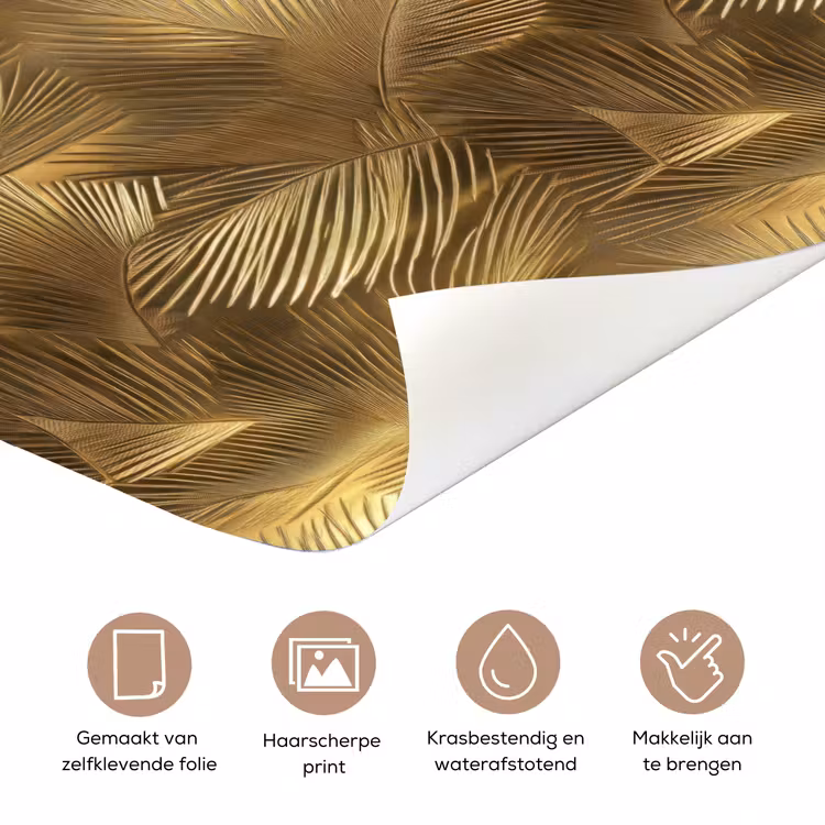 Palm - Waaier - Goud deurposter klein 289 -closeup_NL