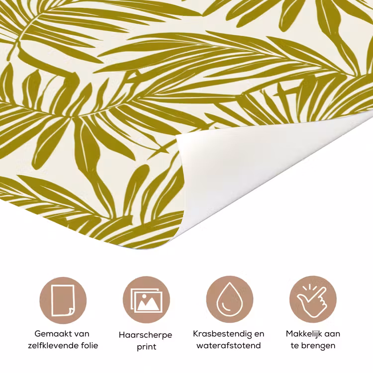Palmblad - Patroon - Groen deurposter klein 289 -closeup_NL