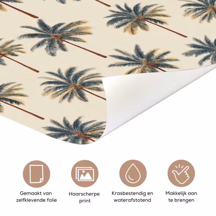 Palmbomen - Tropisch - Groen deurposter klein 289 -closeup_NL