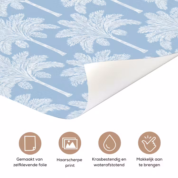 Palmboom - Modern - Blauw deurposter klein 289 -closeup_NL