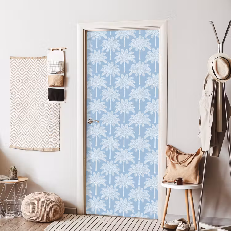 Palmboom - Modern - Blauw deurposter klein 289 -sfeer6
