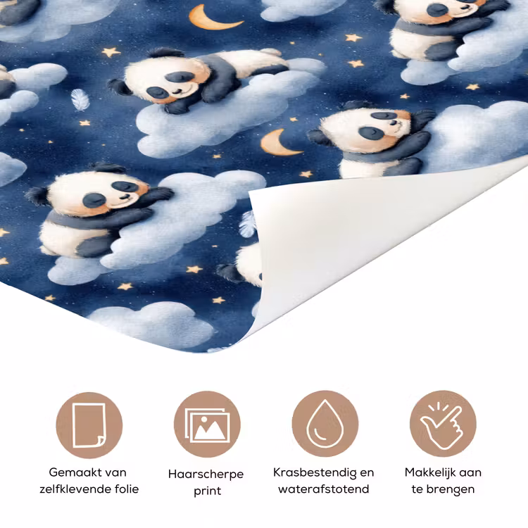 Panda's - Slapen - Blauw deurposter klein 289 -closeup_NL