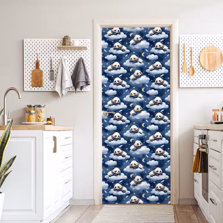 Panda's - Slapen - Blauw deurposter klein 289 -sfeer5