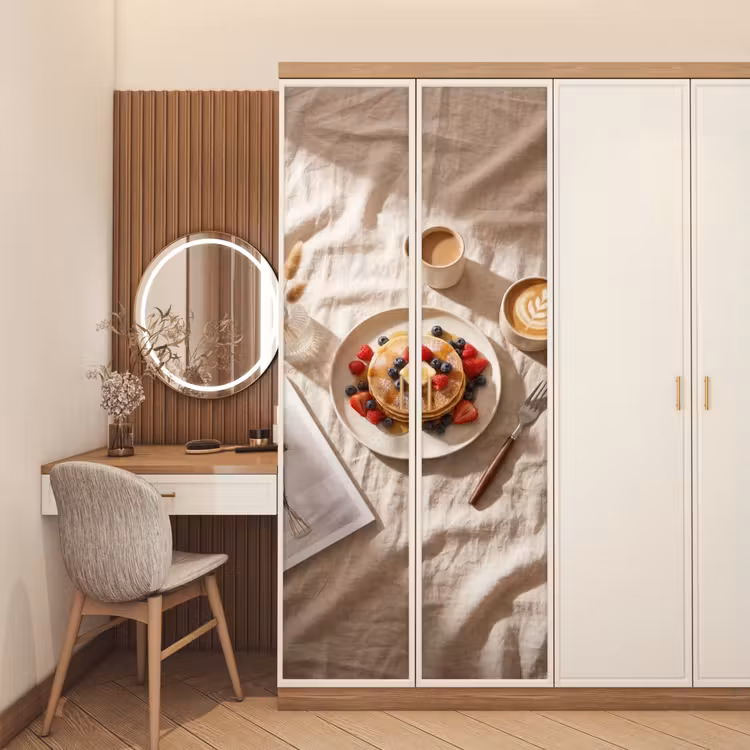 Pannenkoeken - Bessen - Ontbijt - Modern - Beige deurposter klein -sfeer3