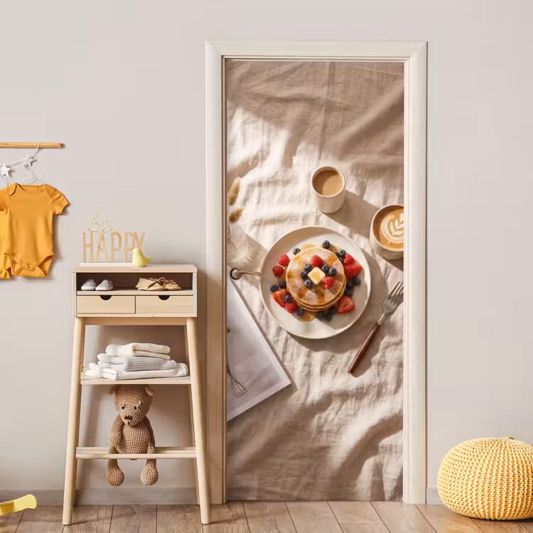Pannenkoeken - Bessen - Ontbijt - Modern - Beige deurposter klein -sfeer4