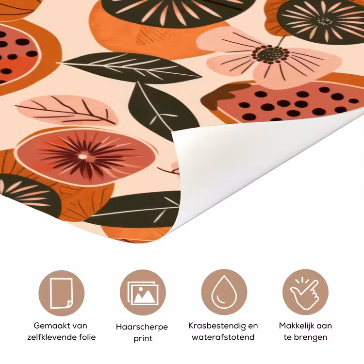Papaja - Bloesem - Oranje deurposter klein 289 -closeup_NL