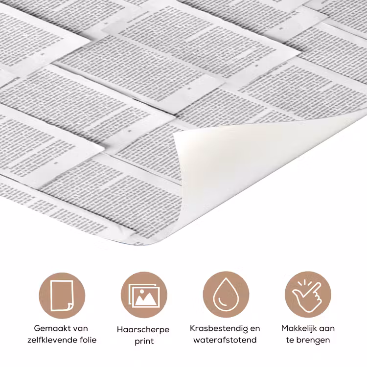 Papier - Overlappend - Textuur - Modern - Wit deurposter klein -closeup_NL
