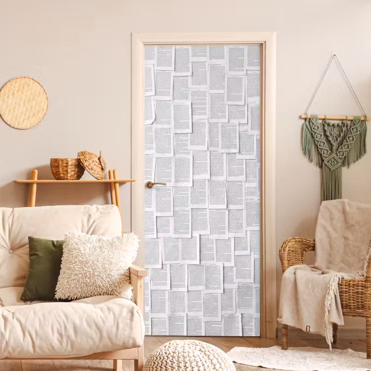 Papier - Overlappend - Textuur - Modern - Wit deurposter klein -sfeer2