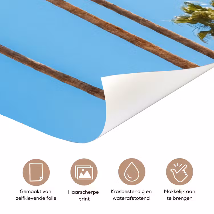 Parasol - Groen - Franjes - Zomer - Tropisch deurposter klein -closeup_NL