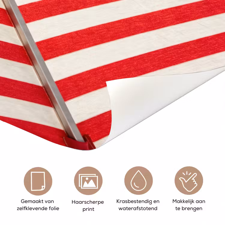 Parasol - Strepen - Zomer - Rood - Blauw deurposter klein -closeup_NL