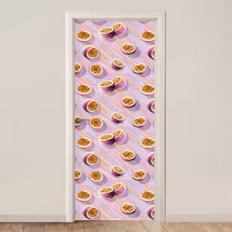 Passievrucht - Tropisch - Paars deurposter klein 289 -3d_beige