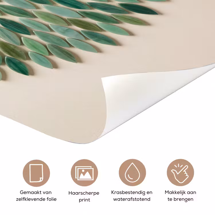 Patroon - Blad - Groen - Abstract deurposter klein -closeup_NL