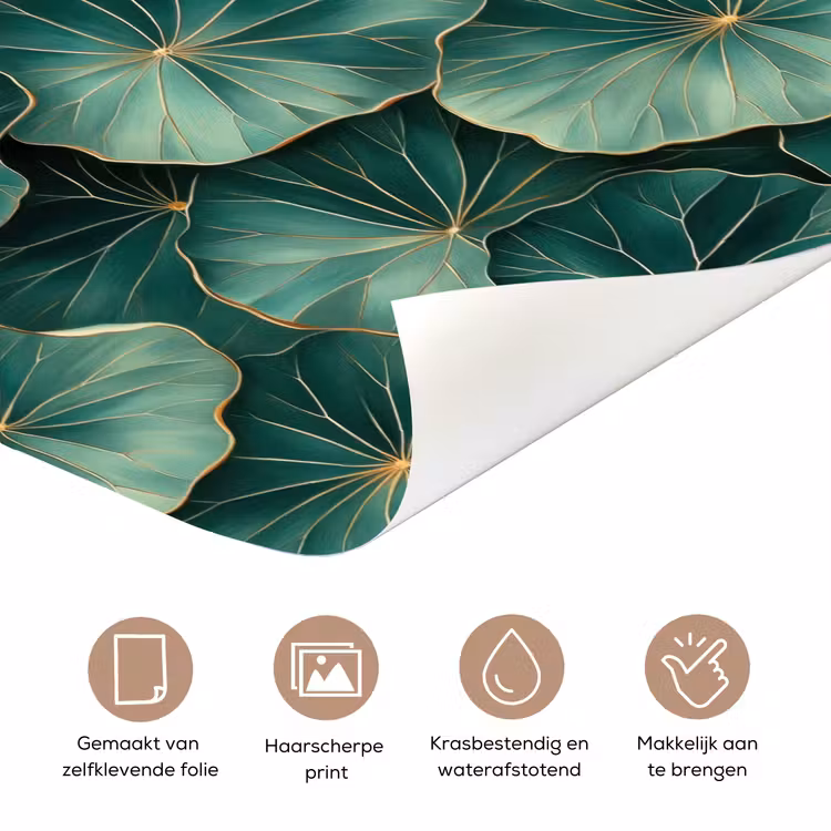 Patroon - Bladeren - Groen deurposter klein 289 -closeup_NL