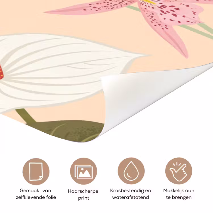 Patroon - Bloemen - Kleurrijk deurposter klein -closeup_NL