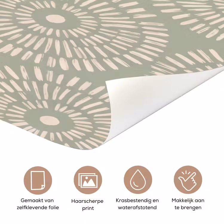 Patroon - Cirkels - Abstract - Modern - Groen deurposter klein -closeup_NL