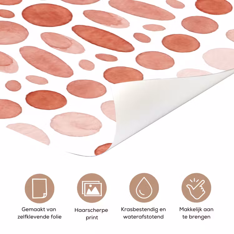Patroon - Cirkels - Abstract - Modern - Rood deurposter klein -closeup_NL