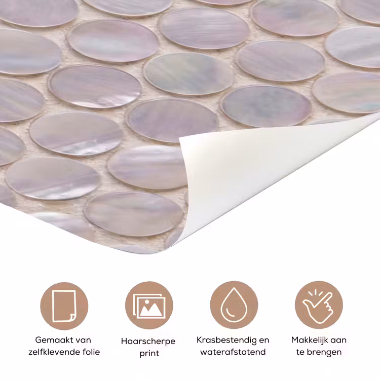 Patroon - Cirkels - Abstract - Modern - Wit deurposter klein -closeup_NL