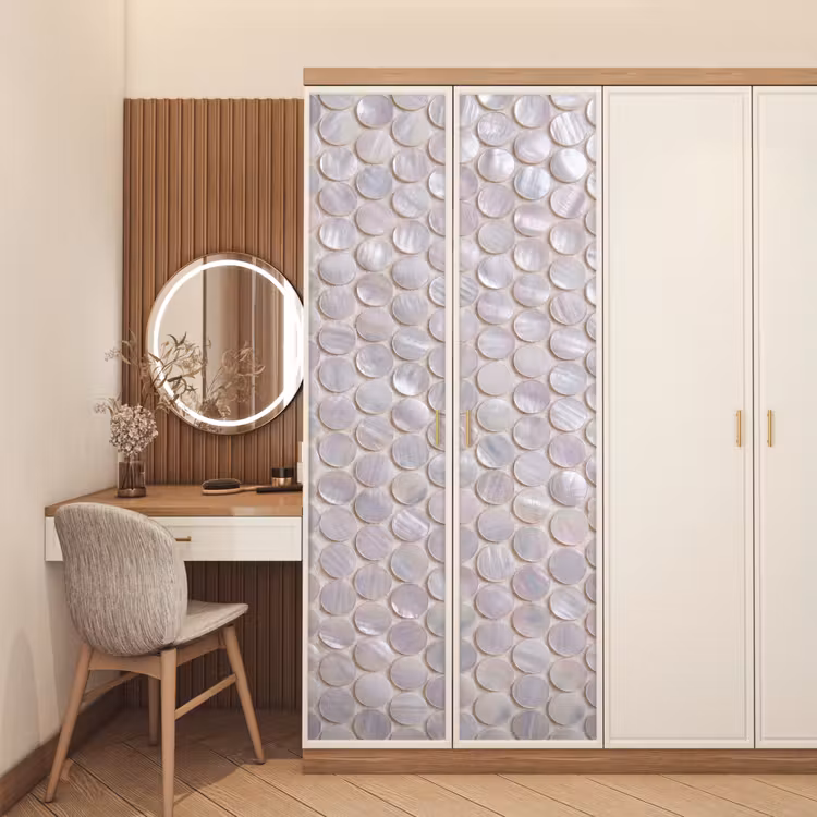 Patroon - Cirkels - Abstract - Modern - Wit deurposter klein -sfeer3