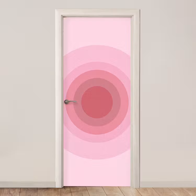 Patroon - Cirkels - Abstract - Roze - Modern deurposter klein -3d_beige