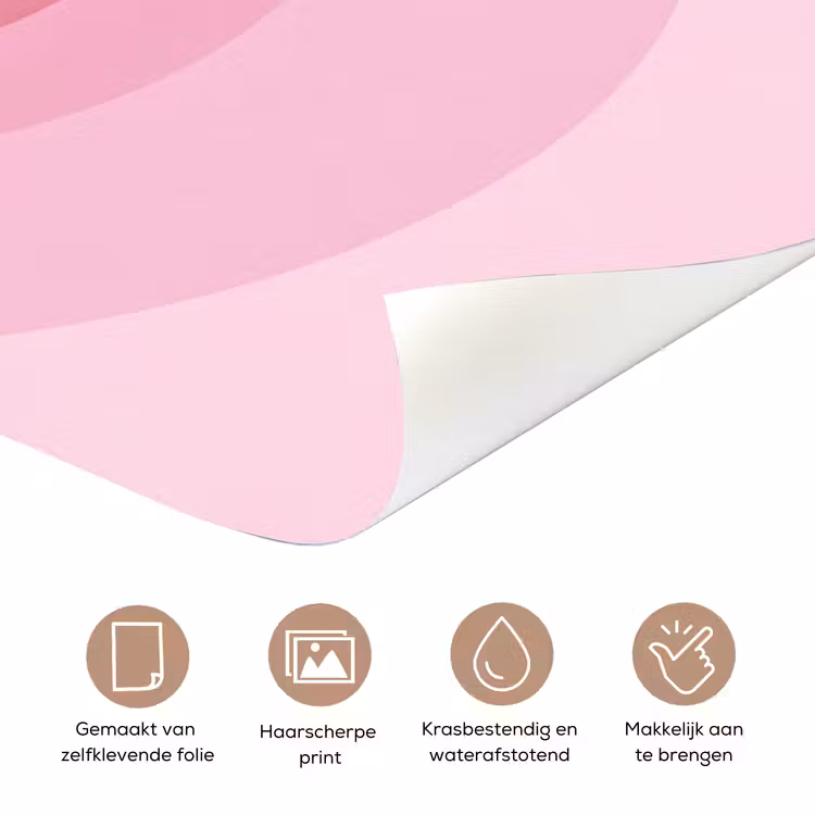 Patroon - Cirkels - Abstract - Roze - Modern deurposter klein -closeup_NL
