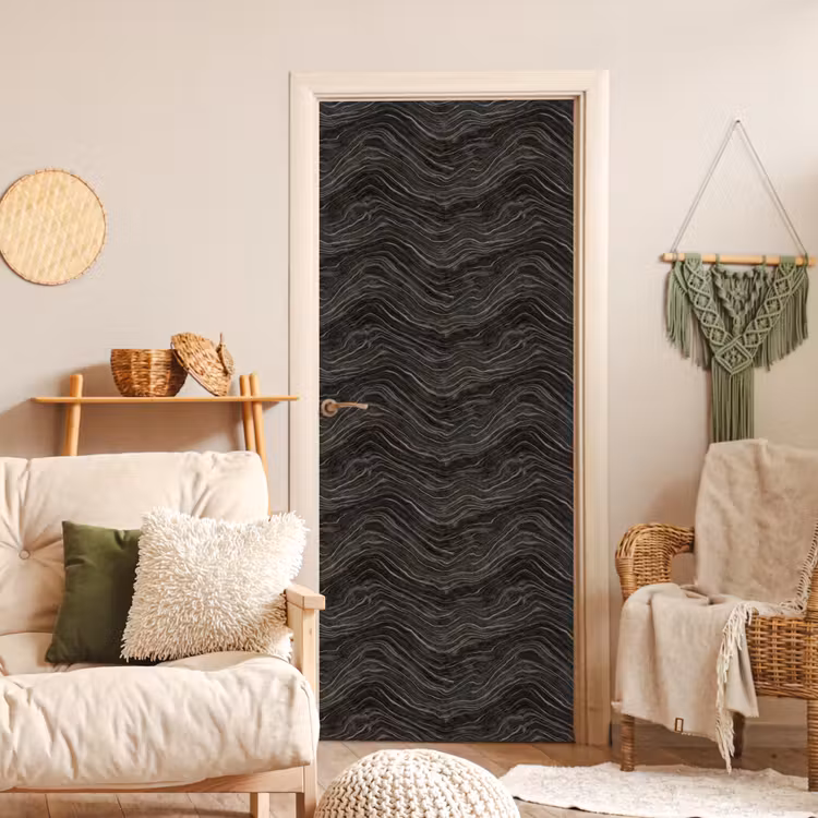 Patroon - Contrast - Antraciet deurposter klein 289 -sfeer2