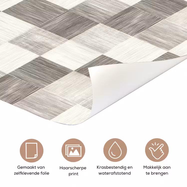 Patroon - Dambord - Houtnerf deurposter klein 289 -closeup_NL