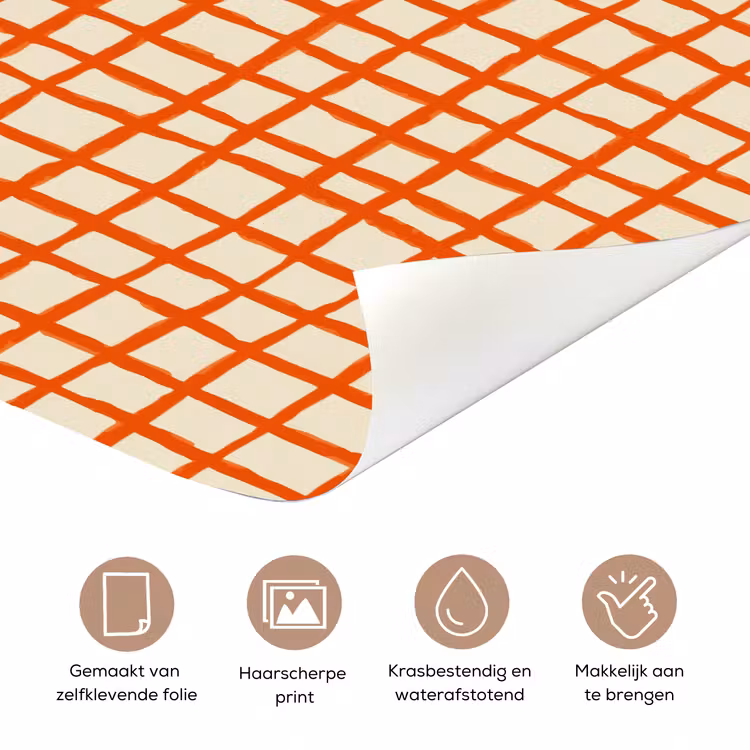 Patroon - Lijnen - Oranje deurposter klein 289 -closeup_NL