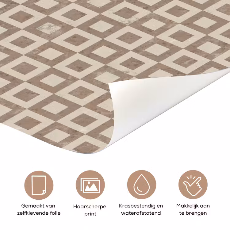Patroon - Marmer - Beige deurposter klein 289 -closeup_NL