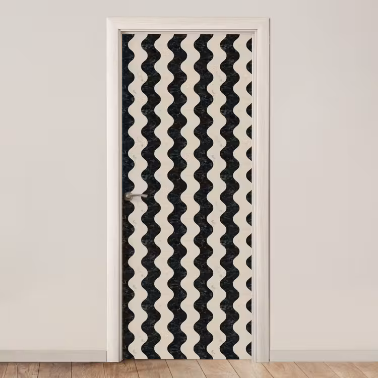 Patroon - Marmer - Groen - Cremé deurposter klein 289 -3d_beige