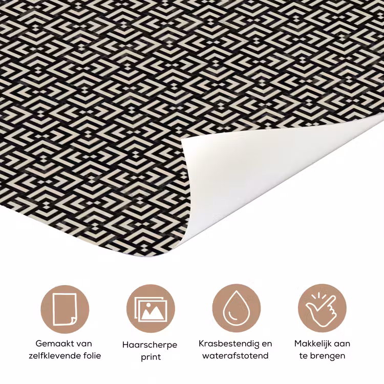 Patroon - Marmer - Zwart deurposter klein 289 -closeup_NL