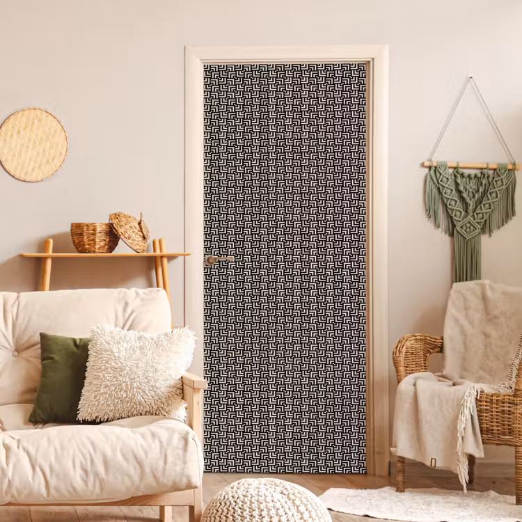 Patroon - Marmer - Zwart deurposter klein 289 -sfeer2