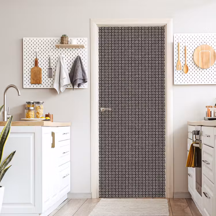 Patroon - Marmer - Zwart deurposter klein 289 -sfeer5