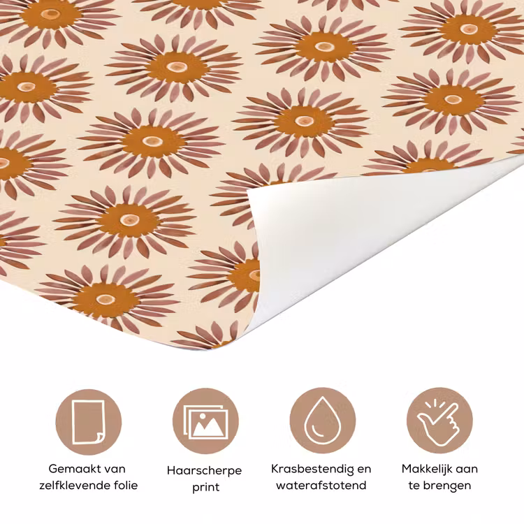 Patroon - Retro - Bruin deurposter klein 289 -closeup_NL
