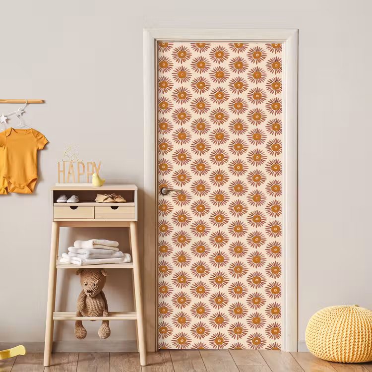 Patroon - Retro - Bruin deurposter klein 289 -sfeer4