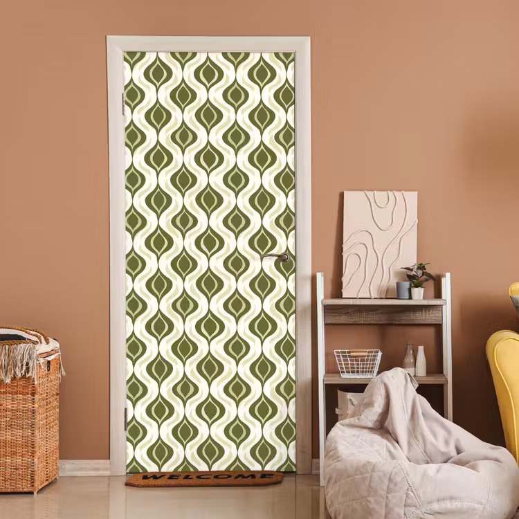 Patroon - Retro - Groen deurposter klein 289 -sfeer1