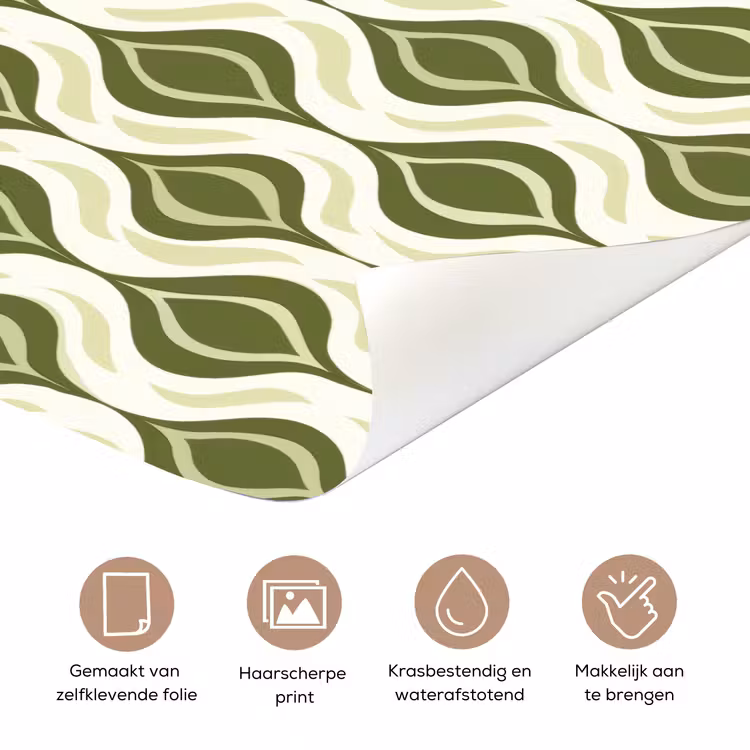 Patroon - Retro - Groen deurposter klein 289 -closeup_NL