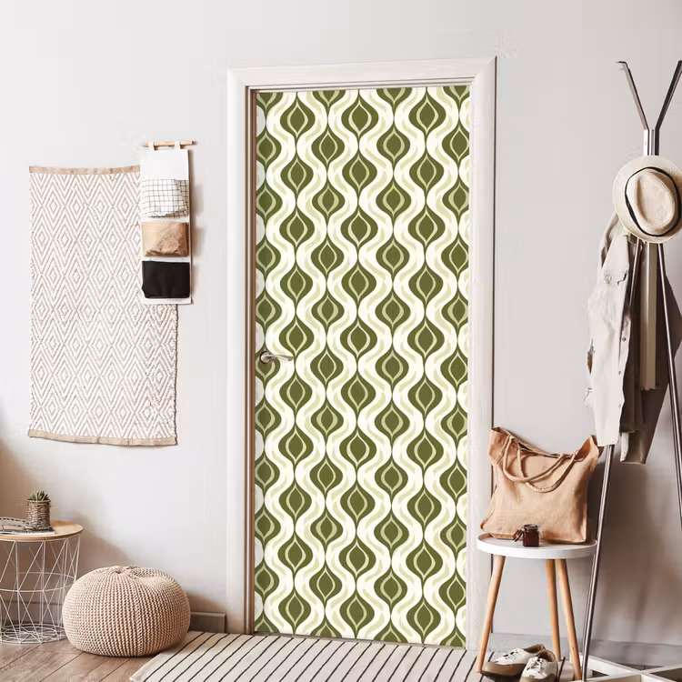 Patroon - Retro - Groen deurposter klein 289 -sfeer6