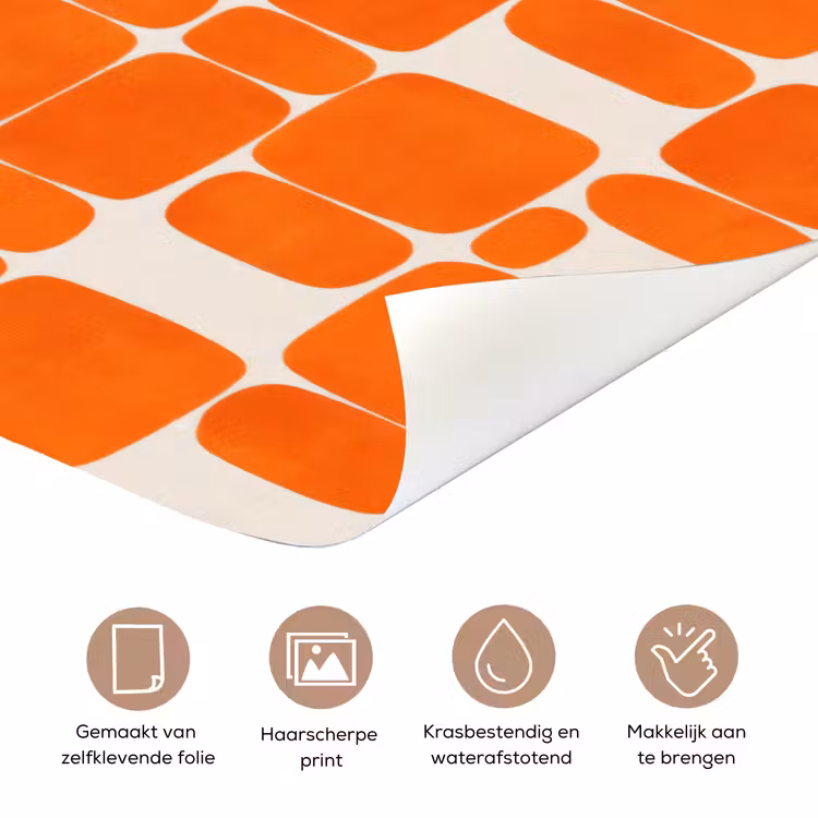 Patroon - Retro - Oranje deurposter klein 289 -closeup_NL