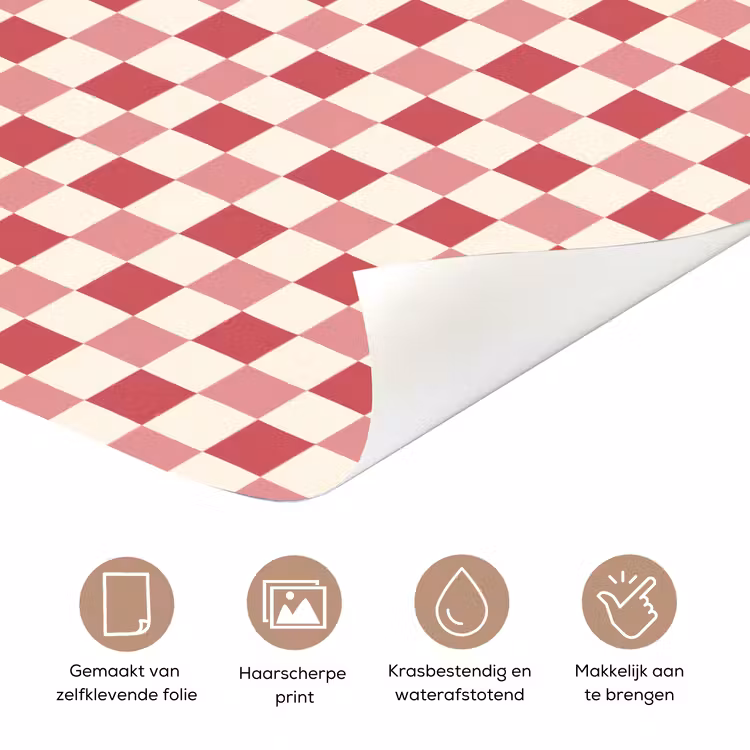 Patroon - Schaak - Roze deurposter klein 289 -closeup_NL