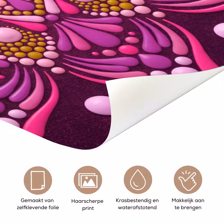 Patroon - Stippen - Abstract - Kleurrijk deurposter klein -closeup_NL