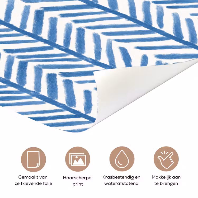 Patroon - Streep - Blauw deurposter klein 289 -closeup_NL