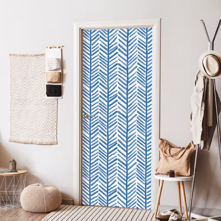Patroon - Streep - Blauw deurposter klein 289 -sfeer6