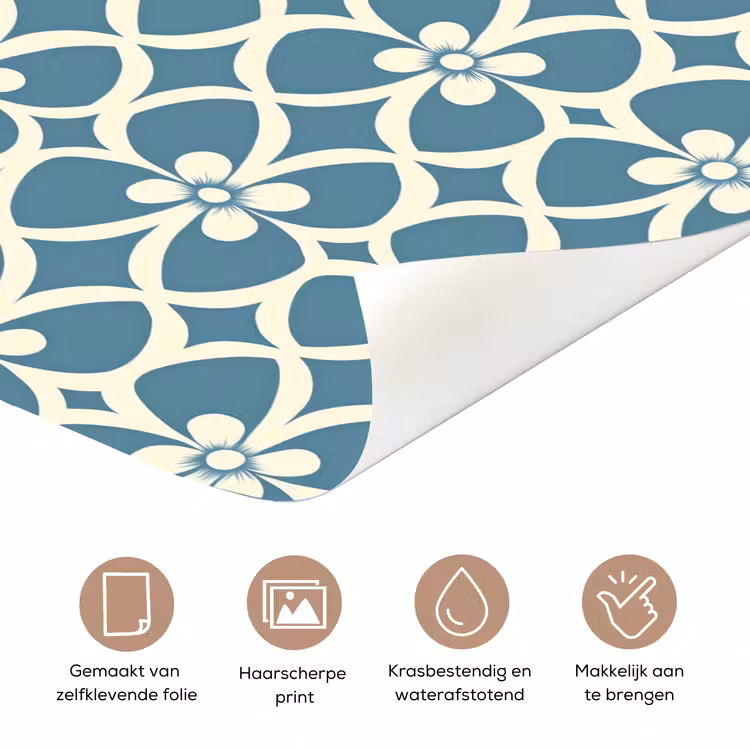 Patroon - Symmetrisch - Blauw deurposter klein 289 -closeup_NL