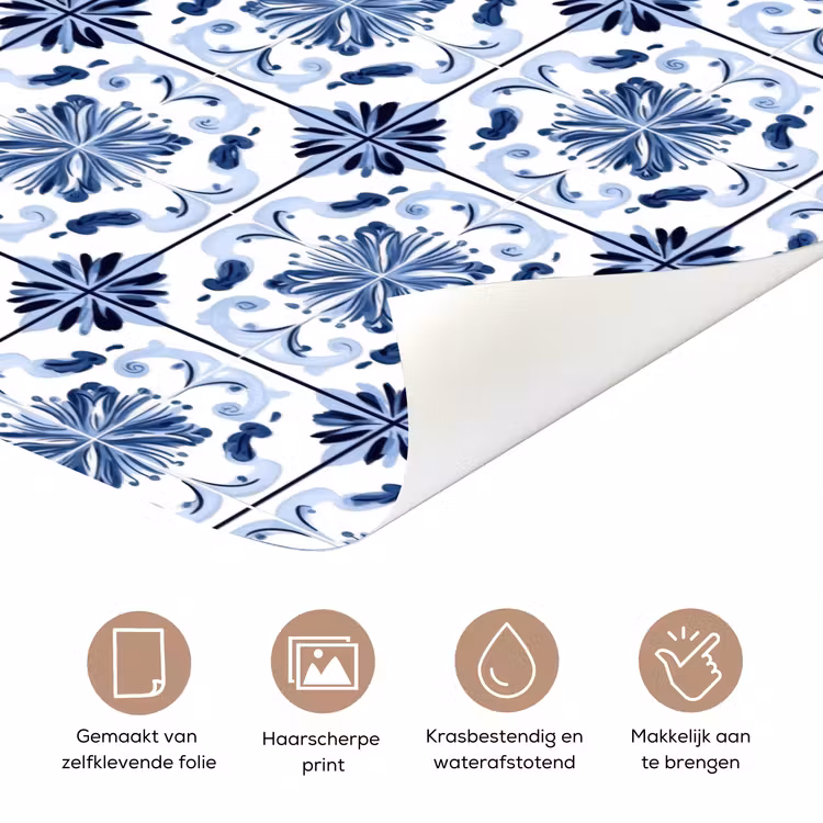 Patroon - Tegel - Blauw deurposter klein 289 -closeup_NL