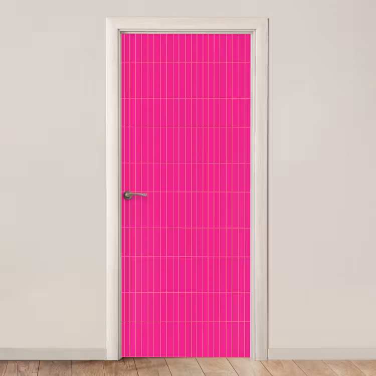 Patroon - Tegel - Magenta - Roze deurposter klein 289 -3d_beige