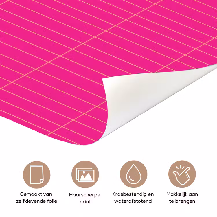 Patroon - Tegel - Magenta - Roze deurposter klein 289 -closeup_NL