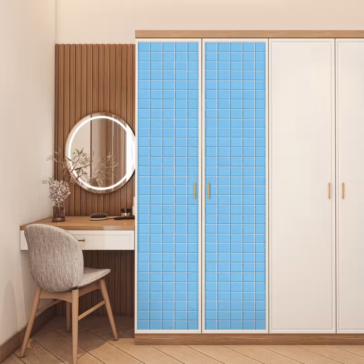Patroon - Tegel - Pastel - Blauw deurposter klein 289 -sfeer3