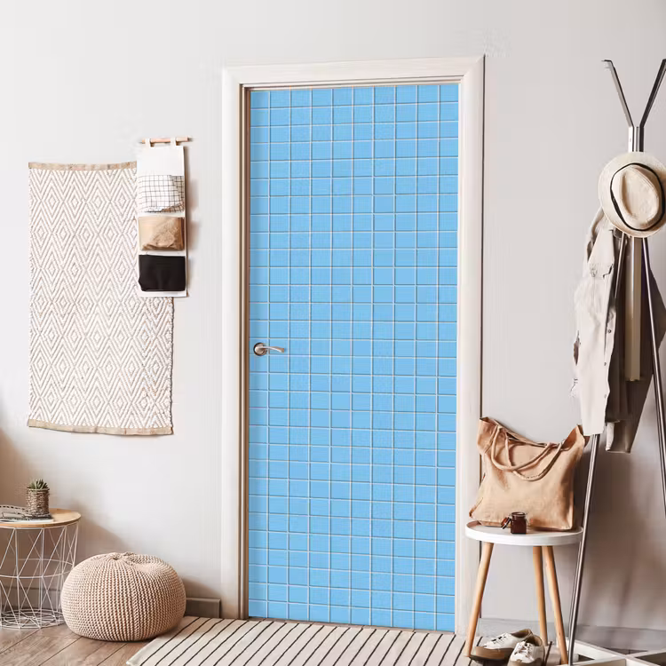 Patroon - Tegel - Pastel - Blauw deurposter klein 289 -sfeer6